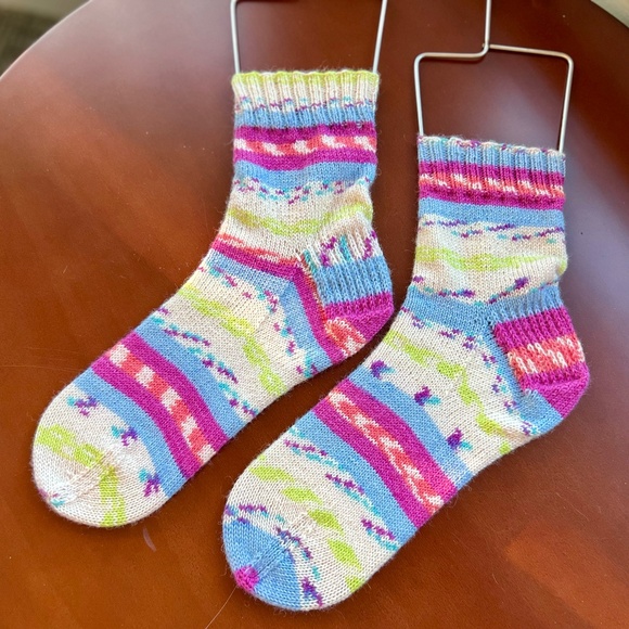 Hand Knit Happy Clown Socks - Picture 1 of 1